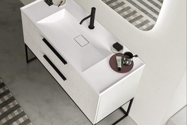 La nuova consolle e piano top con lavabo integrato YPSILON di Arbi Arredobagno