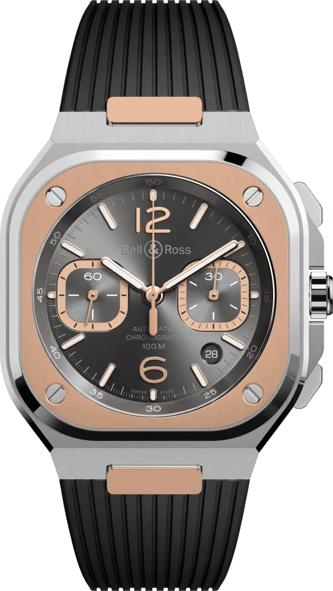 Nuovo orologio Bell & Ross Chrono-Grey-steel - -gold-rubber