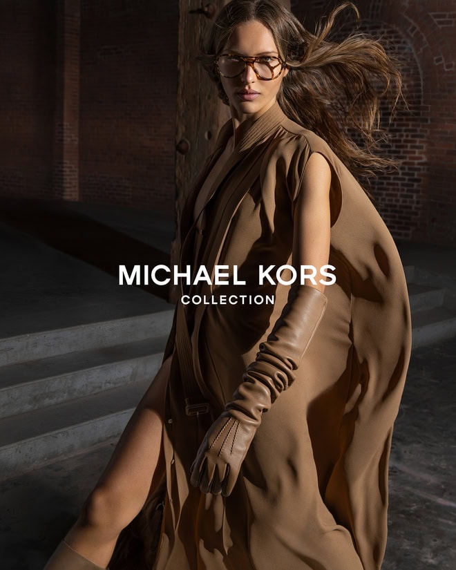 Michael Kors Collection AI 2025-26 campagna con Angelina Kendall