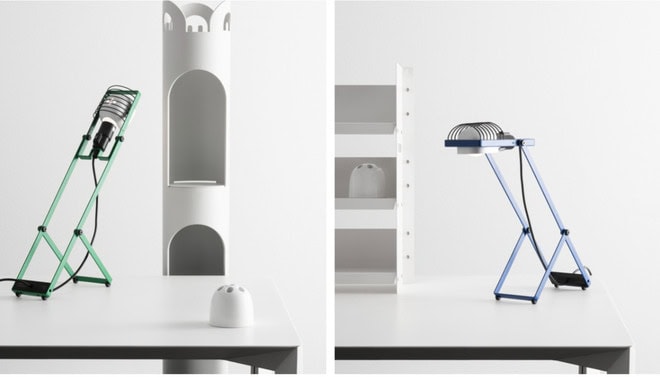 Lampade da tavolo design 2025 Artemide Sintesi inserite in un ambiente contemporaneo.