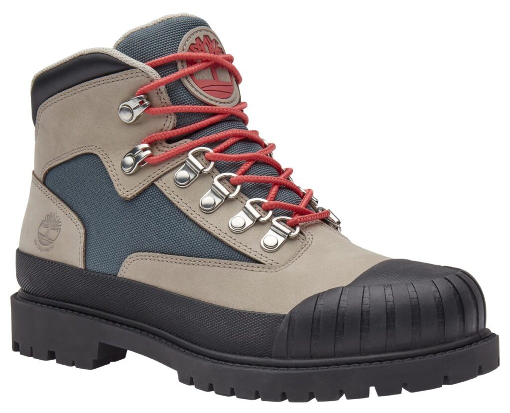 Timberland Eurohiker Lug stivale da hiking impermeabile grigio e blu con lacci rossi autunno inverno 2022