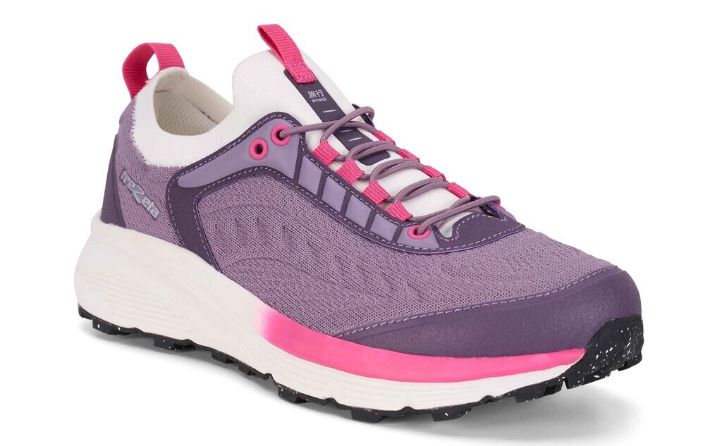 Trezeta Ryoko sneaker donna colore viola con dettagli rosa fluo, vista tre quarti