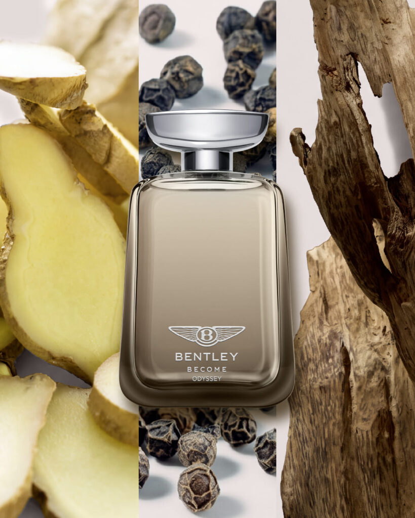 Flacone Bentley Become Odyssey con zenzero, pepe nero e legni