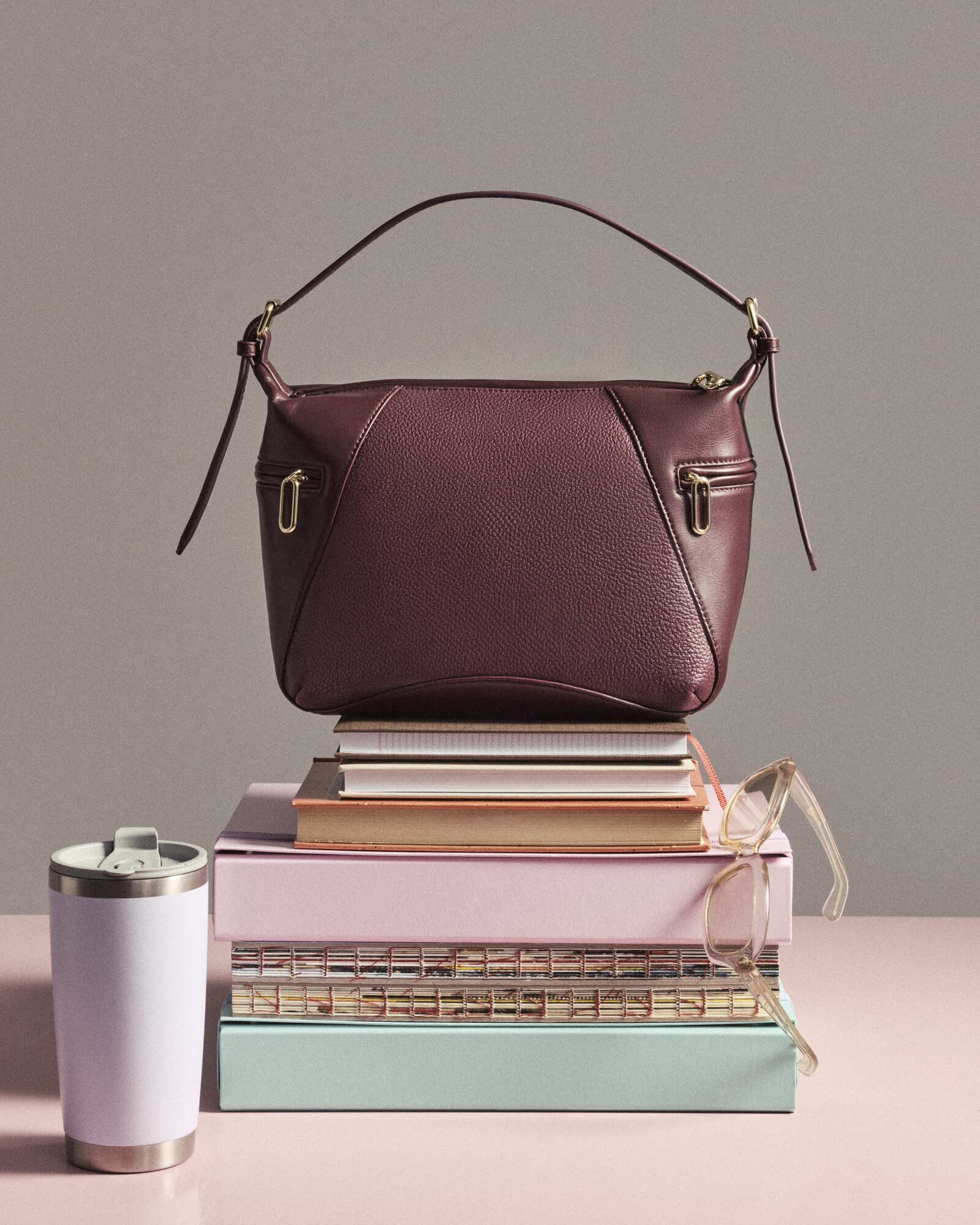 Borsa in pelle Mandarina Duck Daisy bordeaux AI 2026/27