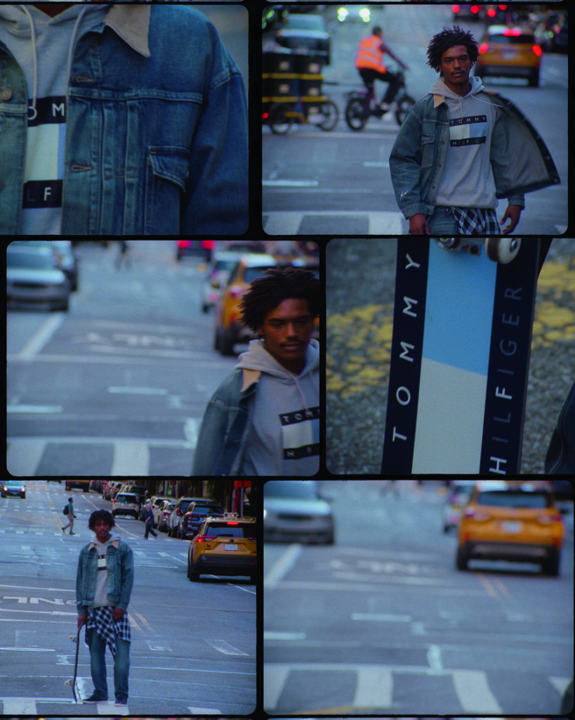 Collage di immagini della campagna Tommy Hilfiger x FRGMT 2026