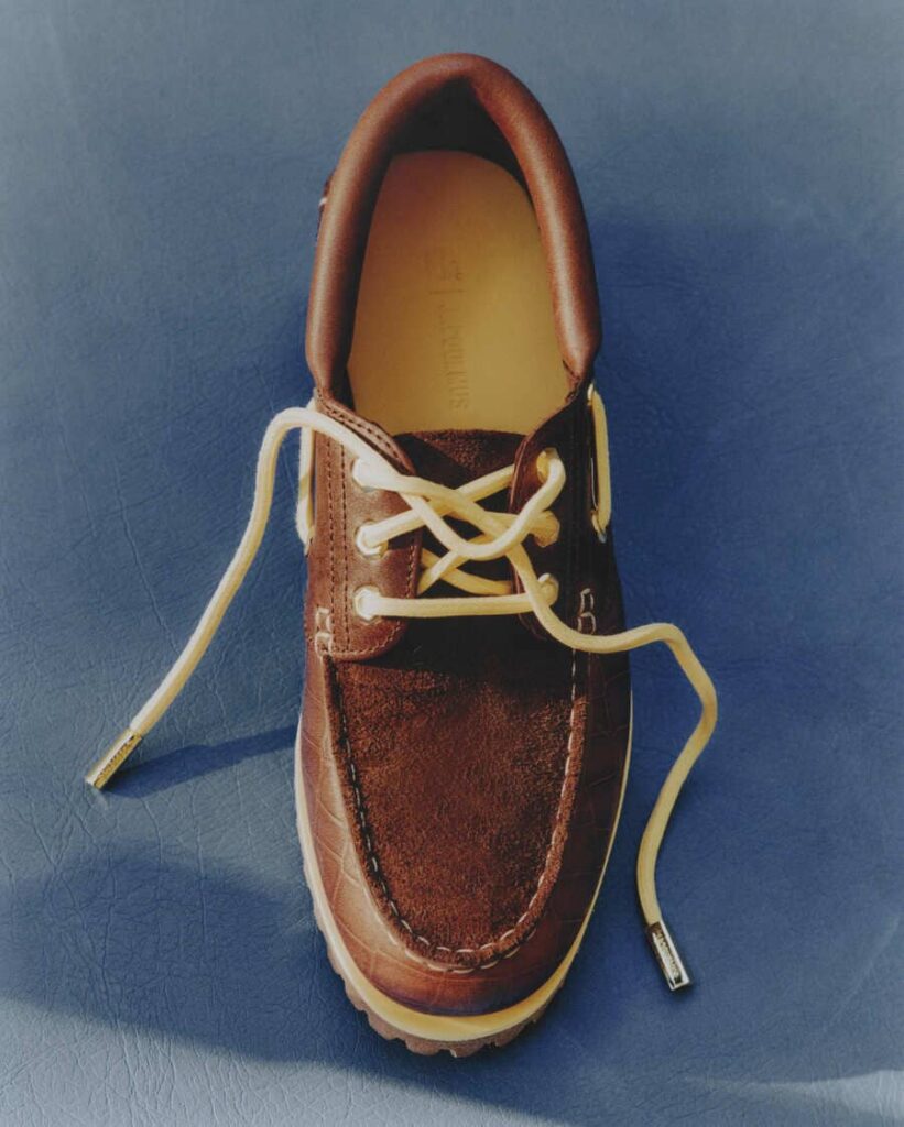Timberland x Jacquemus Authentic Boat Shoe Brown Croc vista dall’alto